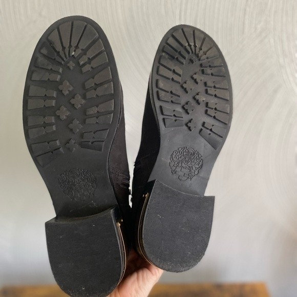 Vince Camuto moto boots, black/gold, size 7 - Picture 5 of 9